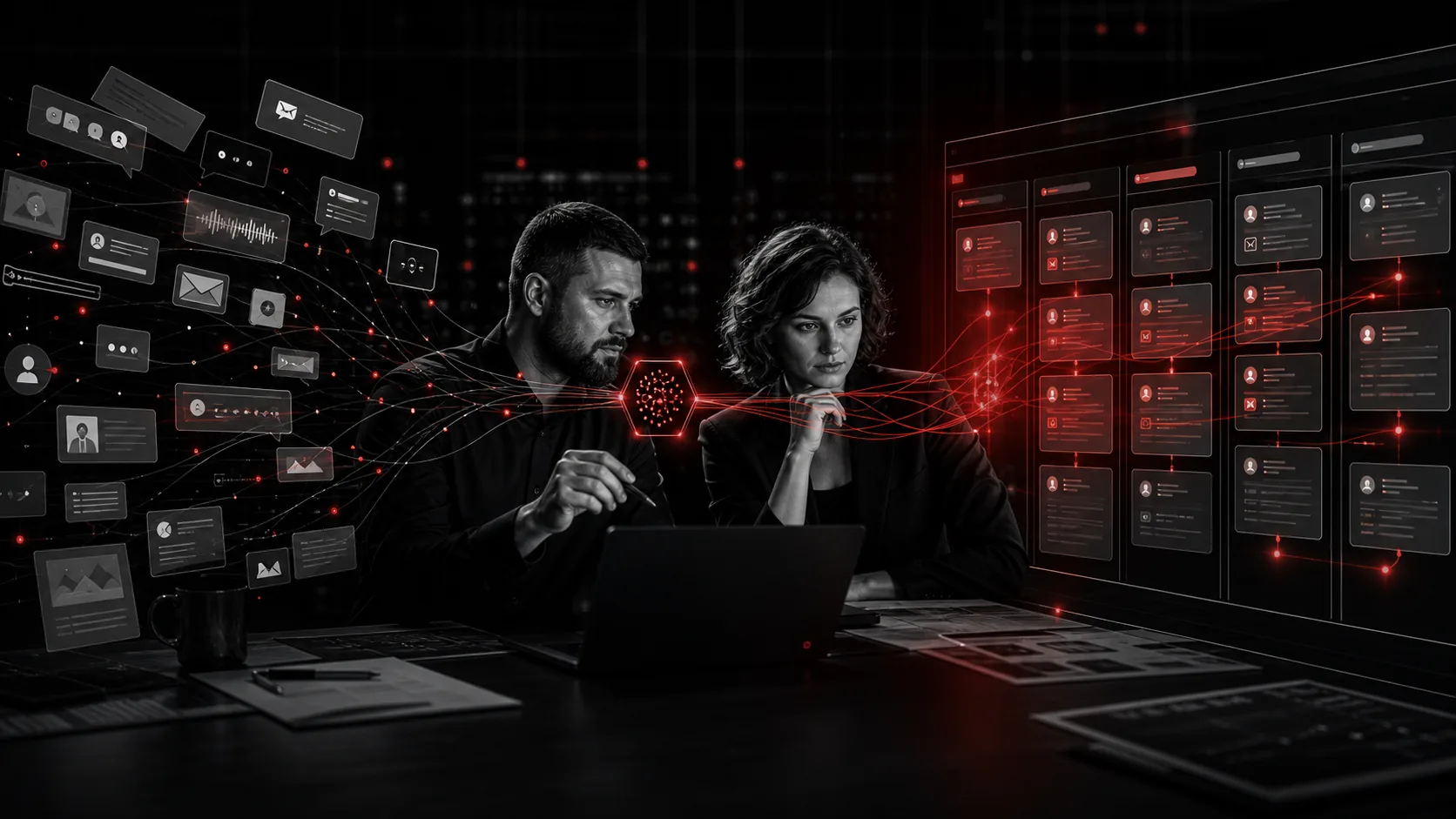 Два специалиста превращают сообщения клиентов и документы в понятную CRM-воронку