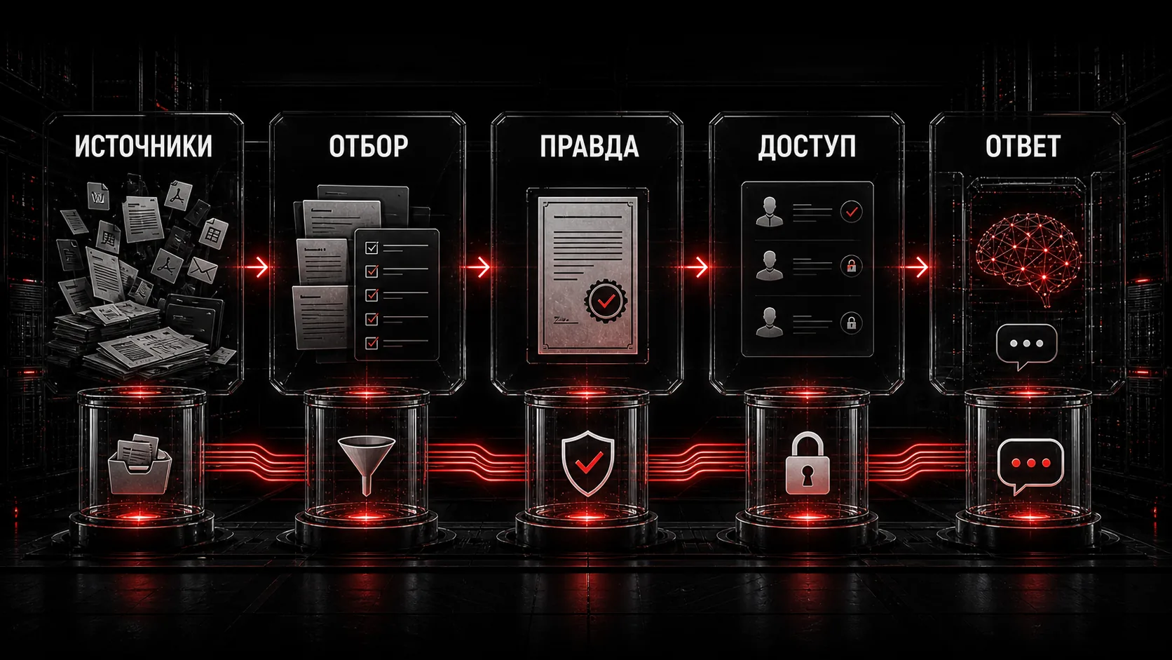Инфографика: источники проходят через отбор, правду, доступ и ответ